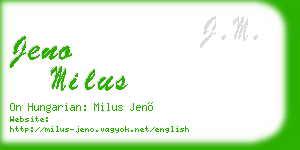 jeno milus business card