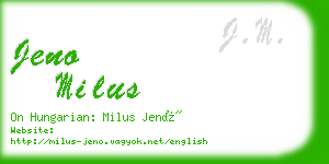 jeno milus business card